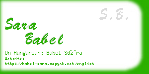 sara babel business card